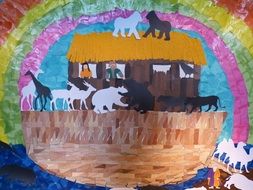 children's drawing of animals on Noah's Ark