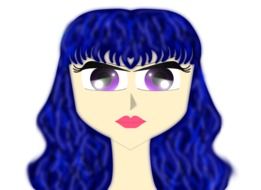 woman with blue hair as a graphic illustration