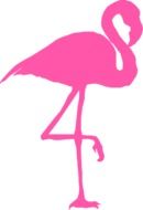 pink flamingo silhouette on a white background