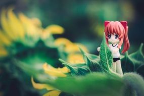 anime figure of a girl on a sunflower