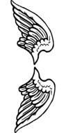 black and white graphic image of wings of a angel