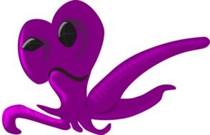 purple Octopus cartoon drawing