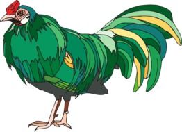 painted green cock
