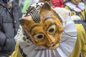 carnival wooden mask of a cat