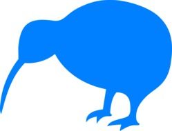 blue silhouette of an exotic bird