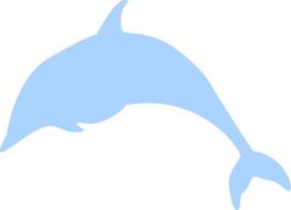 Dolphin silhouette Blue as a drawing