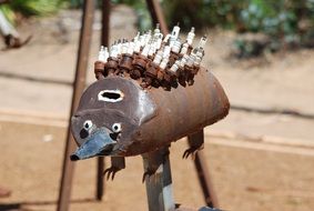 hedgehog metal sculpture