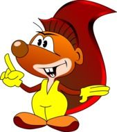 graphic image of a cartoon squirrel with a big tail