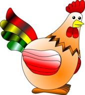 drawing of a colorful rooster