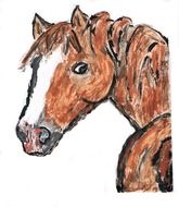 drawing of a brown horse