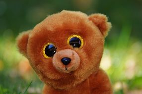 cute stuffed teddy bear with glitter eyes