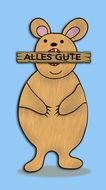 Mouse with alles cute sign drawing