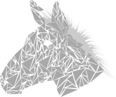 Zebra Equine Head triangle vector drawing