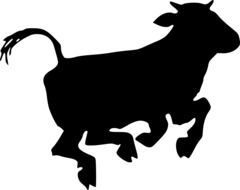 jumping bull silhouette