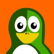 graphic image of a green penguin