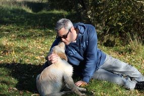 Puppy and his owner