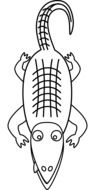 black and white schematic image of a alligator