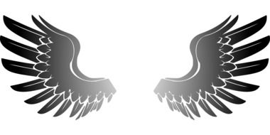 Clipart of black Wings