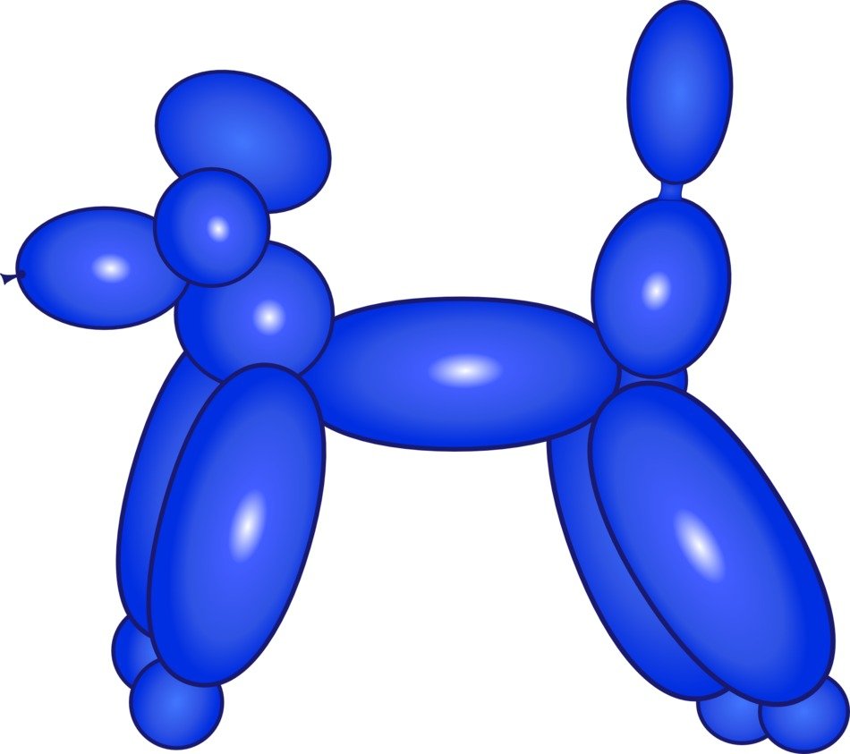 blue poodle made of balloons