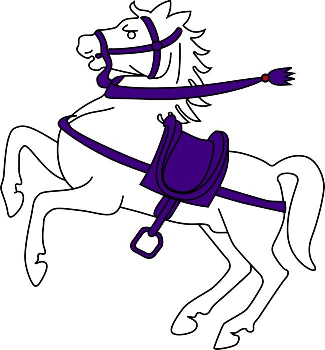 drawing of a jumping horse with saddle