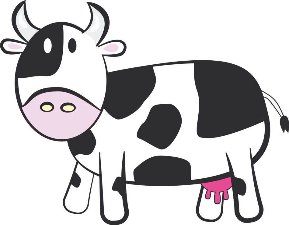 painted spotted cow with pink udders