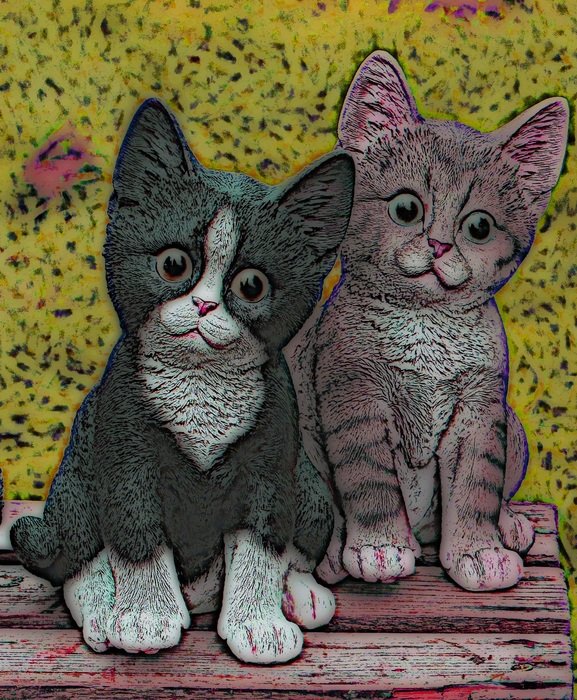 ceramic figurines in the shape of cute kittens