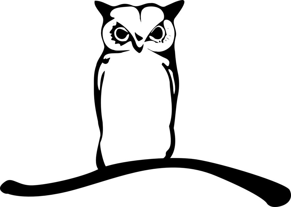 black silhouette of owl
