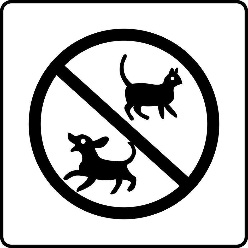 Sign prohibiting passage with pets
