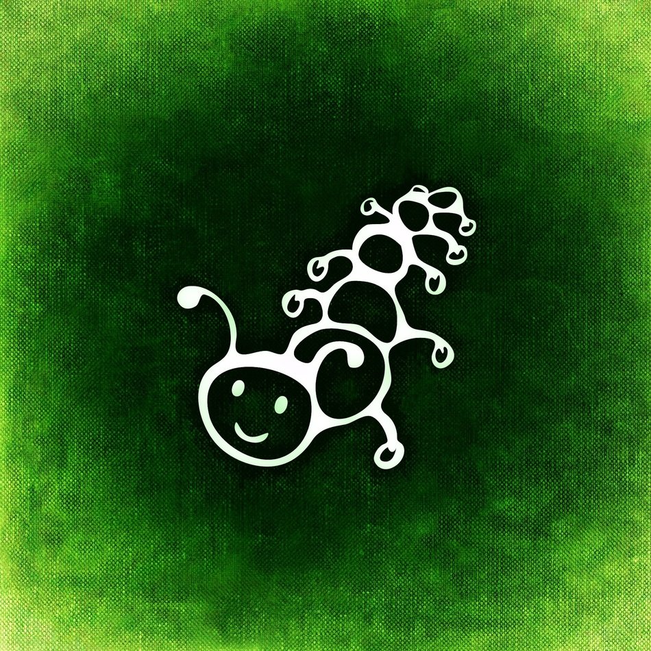 abstract image of a caterpillar on a green background