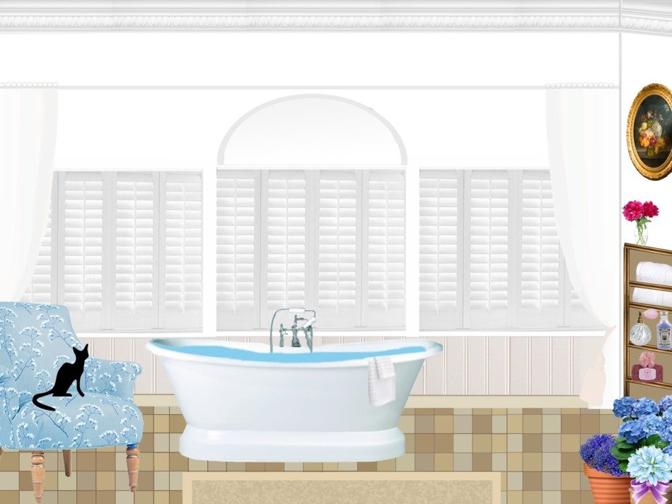 painted bathroom with window