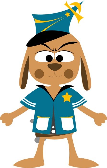 graphic image of a cartoon police dog