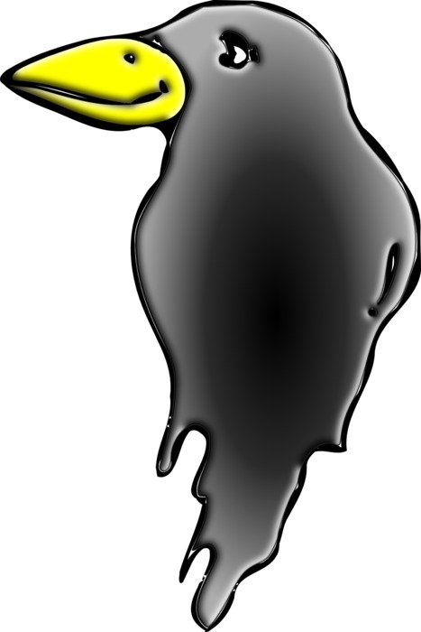 clipart of the silhouette of a crow's head