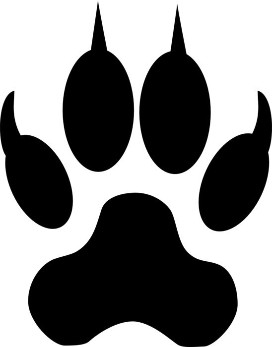 clipart of wolf paw print