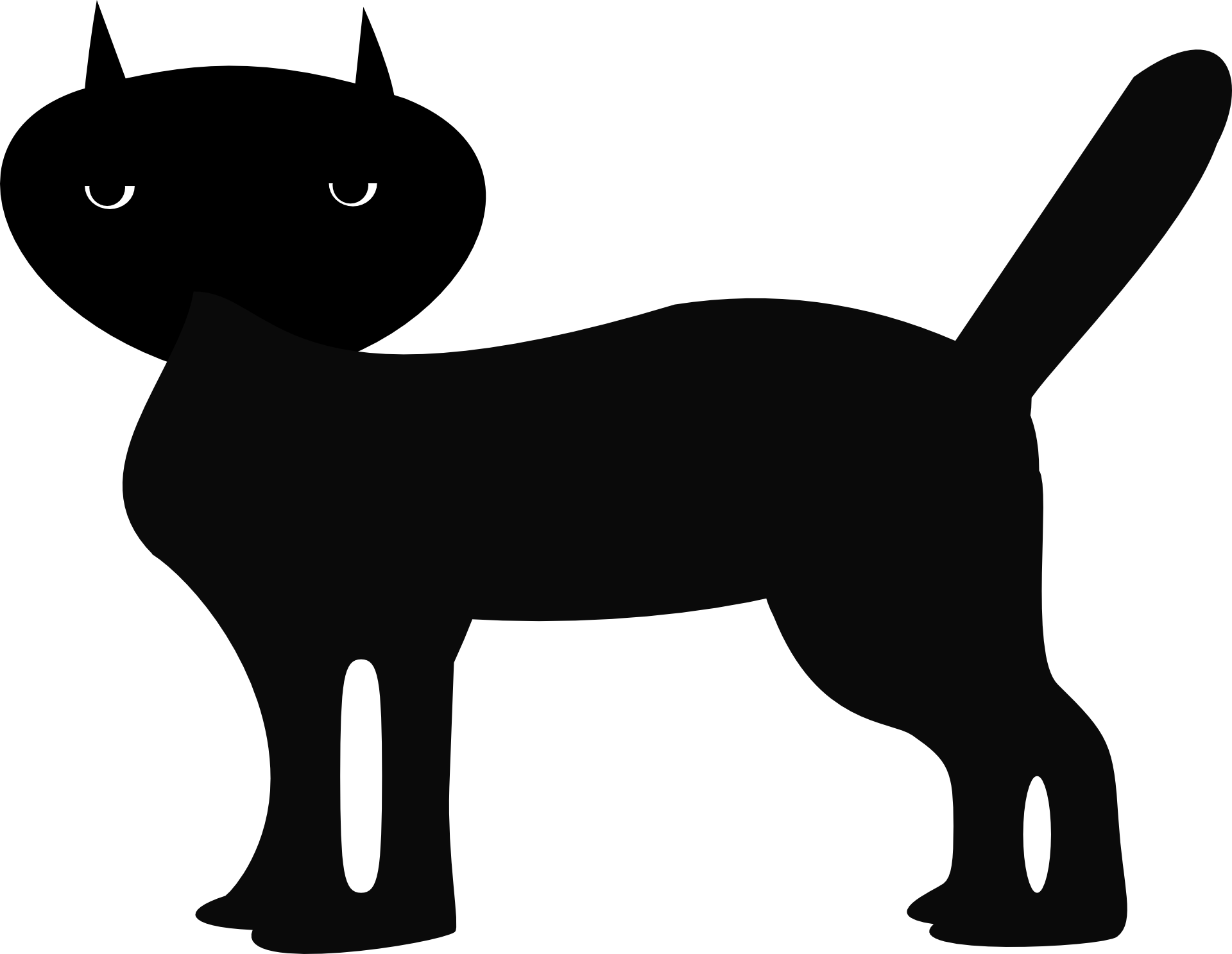 Silhouette of Black Cat free image download