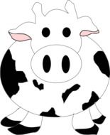 Clipart of black and white Cow