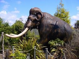 Model mammoth with tusks