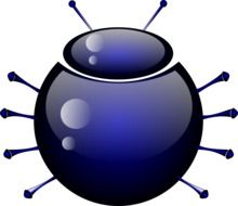 graphic image of a blue beetle