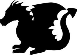 black silhouette of a dragon