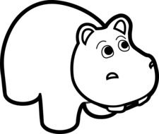 hippo as graphic illustration