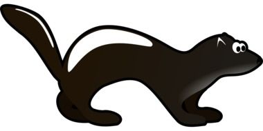 clipart of painted black and white polecat