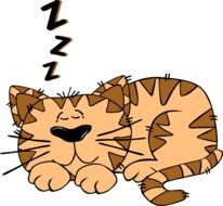 graphic image of a sleeping brown cat