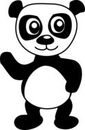 Panda Bear Waving vector drawing