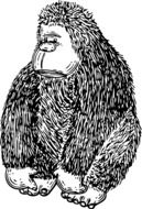 Cartoon Gorilla, black and white