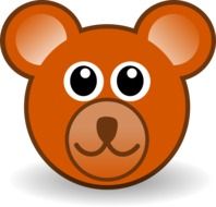 Clipart, picture of teddy bear's head