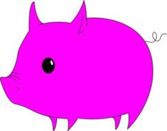 Cute violet pig clipart