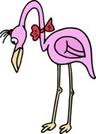 cartoon lilac flamingo drawing