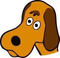Brown cute dog clipart