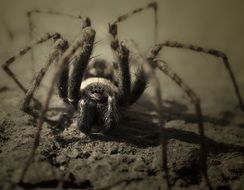 Spider Macro photo, monochrome