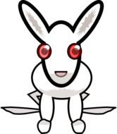 Clipart of cartoon Rabbit with red eyes