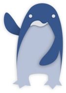 painted blue penguin
